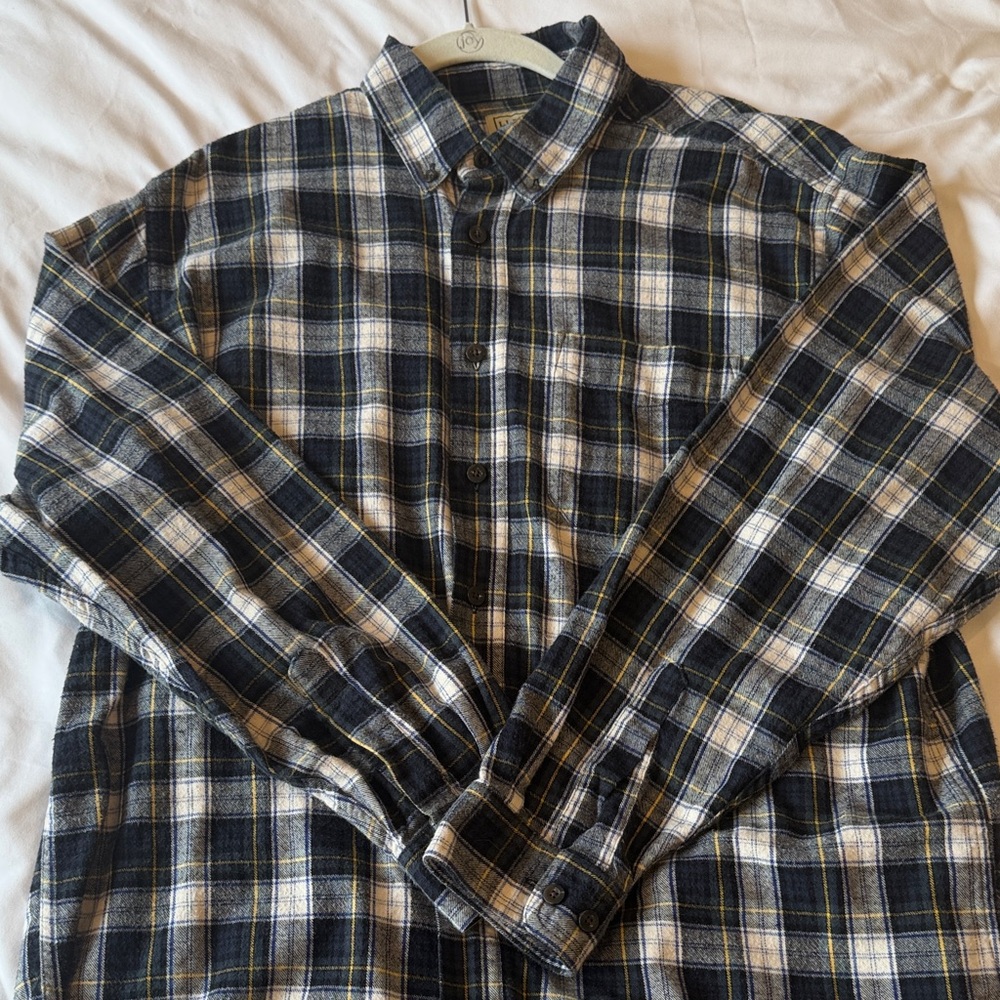 LL Bean Iconic Plaid Flannel Button Up